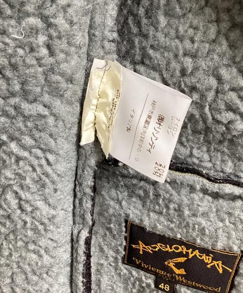 Vivienne Westwood ANGLOMANIA（ヴィヴィアンウエストウッドアングロマニア）VIVIENNE WESTWOOD ANGLOMANIA (ヴィヴィアンウエストウッドアングロマニア) 90s Wool Boa Chino Short Coat（ウールﾎﾞｱチノショートコート）/ 358-47064 グレー サイズ:48の古着・服飾アイテム