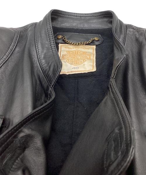 HARLEY-DAVIDSON（ハーレーダビッドソン）HARLEY-DAVIDSON (ハーレーダビッドソン) シープスキン モーターサイクルジャケット ブラック サイズ:40の古着・服飾アイテム