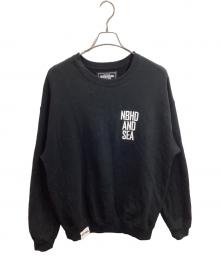 NEIGHBORHOOD×WIND AND SEA（ネイバーフッド×ウィンダンシー）の古着「LOGO SWEATSHIRT / 231UWWSN-CSM01S」｜ブラック