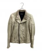 DIET BUTCHER SLIM SKINダイエットブッチャースリムスキン）の古着「19AW ニット切替ライダースジャケット」｜アイボリー