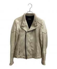 DIET BUTCHER SLIM SKIN（ダイエットブッチャースリムスキン）の古着「19AW ニット切替ライダースジャケット」｜アイボリー