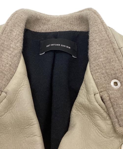 DIET BUTCHER SLIM SKIN（ダイエットブッチャースリムスキン）DIET BUTCHER SLIM SKIN (ダイエットブッチャースリムスキン) 19AW ニット切替ライダースジャケット アイボリー サイズ:1の古着・服飾アイテム