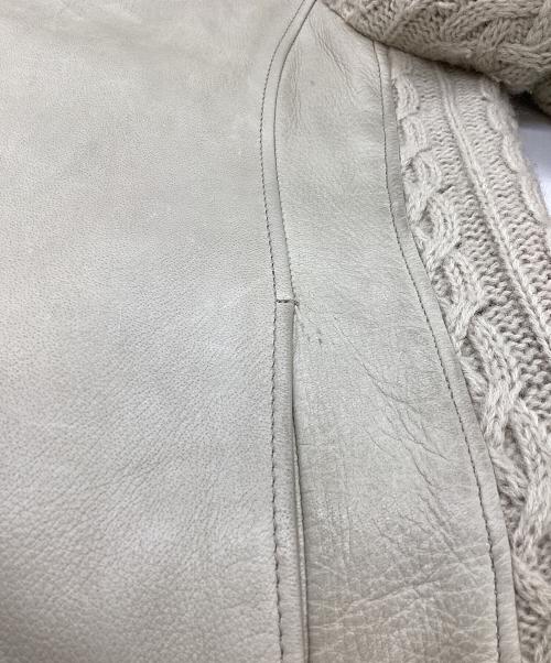 DIET BUTCHER SLIM SKIN（ダイエットブッチャースリムスキン）DIET BUTCHER SLIM SKIN (ダイエットブッチャースリムスキン) 19AW ニット切替ライダースジャケット アイボリー サイズ:1の古着・服飾アイテム