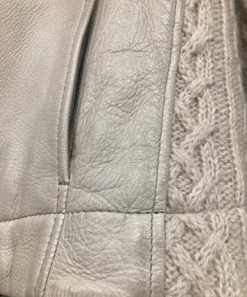 DIET BUTCHER SLIM SKIN（ダイエットブッチャースリムスキン）DIET BUTCHER SLIM SKIN (ダイエットブッチャースリムスキン) 19AW ニット切替ライダースジャケット アイボリー サイズ:1の古着・服飾アイテム