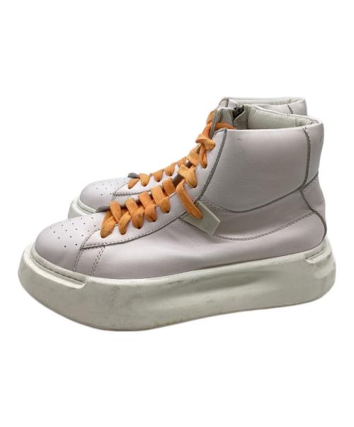 DIET BUTCHER SLIM SKIN（ダイエットブッチャースリムスキン）DIET BUTCHER SLIM SKIN (ダイエットブッチャースリムスキン) “plaster”レザーハイカットスニーカー ホワイト サイズ:41の古着・服飾アイテム