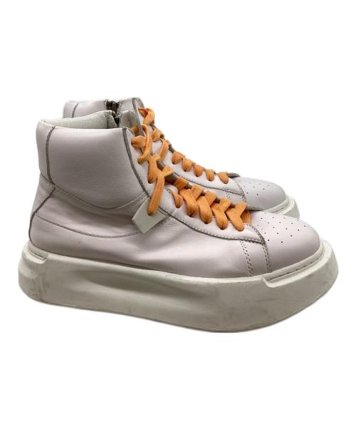 DIET BUTCHER SLIM SKIN（ダイエットブッチャースリムスキン）DIET BUTCHER SLIM SKIN (ダイエットブッチャースリムスキン) “plaster”レザーハイカットスニーカー ホワイト サイズ:41の古着・服飾アイテム