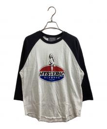 Hysteric Glamour（ヒステリックグラマー）の古着「GIRL ON THE TOP 七分袖Tシャツ / 02233CL03」｜ホワイト
