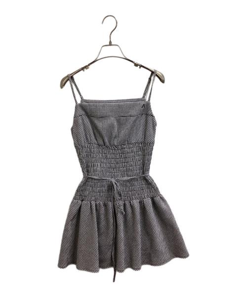 ANDMARY（アンドマリー）ANDMARY (アンドマリー) Betty shirring mini dress / am1634 ブラック×ホワイト サイズ:Freeの古着・服飾アイテム