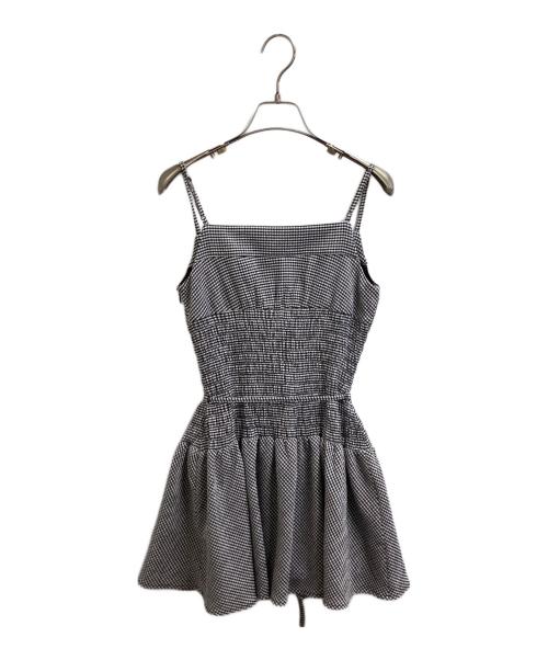 ANDMARY（アンドマリー）ANDMARY (アンドマリー) Betty shirring mini dress / am1634 ブラック×ホワイト サイズ:Freeの古着・服飾アイテム