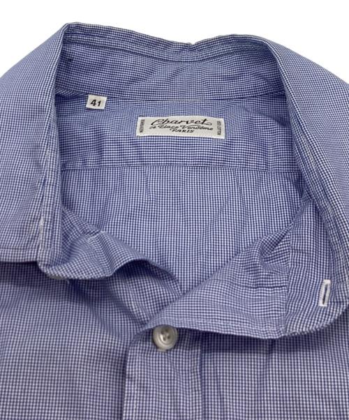 Charvet（シャルベ）Charvet (シャルベ) レギュラーカラーシャツ ブルー サイズ:41（採寸値参照）の古着・服飾アイテム