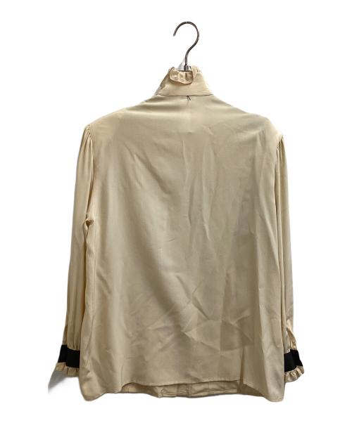 CHANEL（シャネル）CHANEL (シャネル) シルクフリルブラウス ベージュ サイズ:38の古着・服飾アイテム