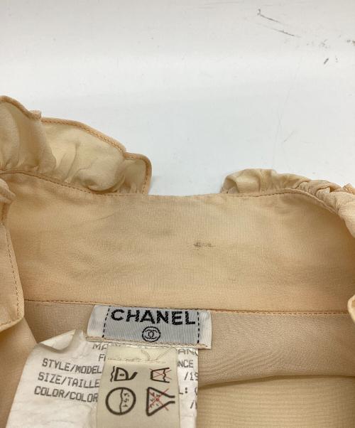 CHANEL（シャネル）CHANEL (シャネル) シルクフリルブラウス ベージュ サイズ:38の古着・服飾アイテム