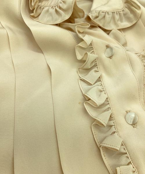 CHANEL（シャネル）CHANEL (シャネル) シルクフリルブラウス ベージュ サイズ:38の古着・服飾アイテム