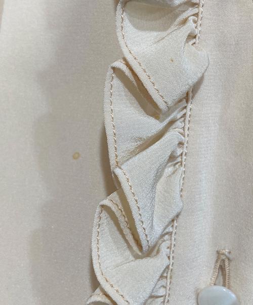 CHANEL（シャネル）CHANEL (シャネル) シルクフリルブラウス ベージュ サイズ:38の古着・服飾アイテム