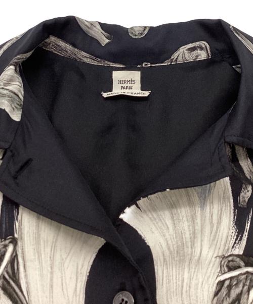 HERMES（エルメス）HERMES (エルメス) スカーフシャツワンピース ブラック サイズ:34の古着・服飾アイテム