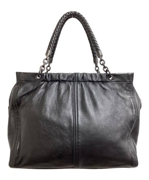 BOTTEGA VENETA（ボッテガベネタ）BOTTEGA VENETA (ボッテガベネタ) イントレチャート ワンショルダーバッグ ブラックの古着・服飾アイテム