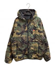 New Era（ニューエラ）の古着「PUFF JAKCET REVERSIBL」｜ブラック×グリーン