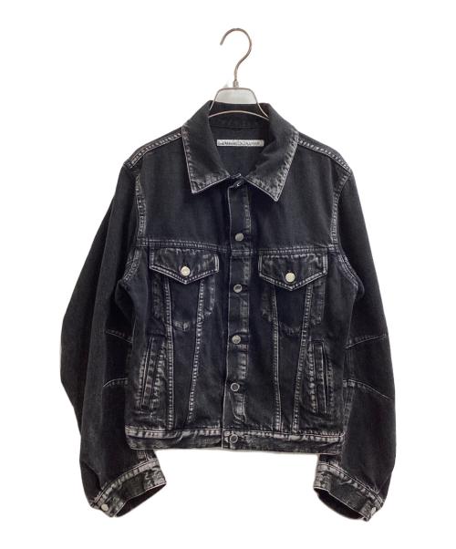 JOHN LAWRENCE SULLIVAN（ジョン ローレンス サリバン）JOHN LAWRENCE SULLIVAN (ジョン ローレンス サリバン) WASHED DENIM MASSIVE ROUNDED SLEEVE JACKET　/　1B011-0325-36 ブラック サイズ:46の古着・服飾アイテム