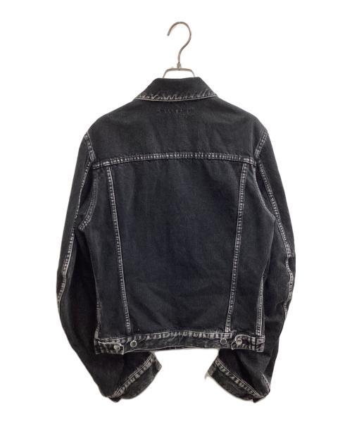 JOHN LAWRENCE SULLIVAN（ジョン ローレンス サリバン）JOHN LAWRENCE SULLIVAN (ジョン ローレンス サリバン) WASHED DENIM MASSIVE ROUNDED SLEEVE JACKET　/　1B011-0325-36 ブラック サイズ:46の古着・服飾アイテム