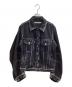 JOHN LAWRENCE SULLIVAN（ジョン ローレンス サリバン）の古着「WASHED DENIM MASSIVE ROUNDED SLEEVE JACKET　/　1B011-0325-36」｜ブラック