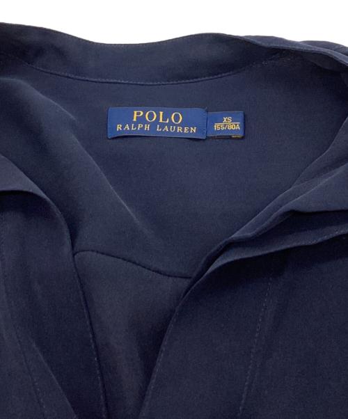 POLO RALPH LAUREN（ポロ・ラルフローレン）POLO RALPH LAUREN (ポロ・ラルフローレン) シルクスキッパーブラウス ネイビー サイズ:XSの古着・服飾アイテム