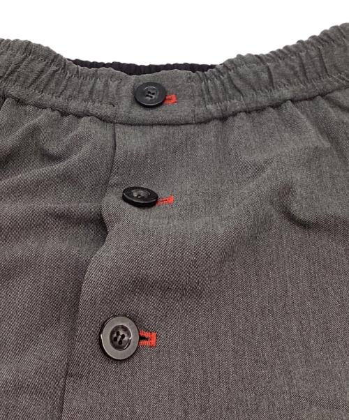 OMMO（オーエムエムオー）OMMO (オーエムエムオー) MIX FABRIC FLARE SK グレー×ネイビー サイズ:36の古着・服飾アイテム
