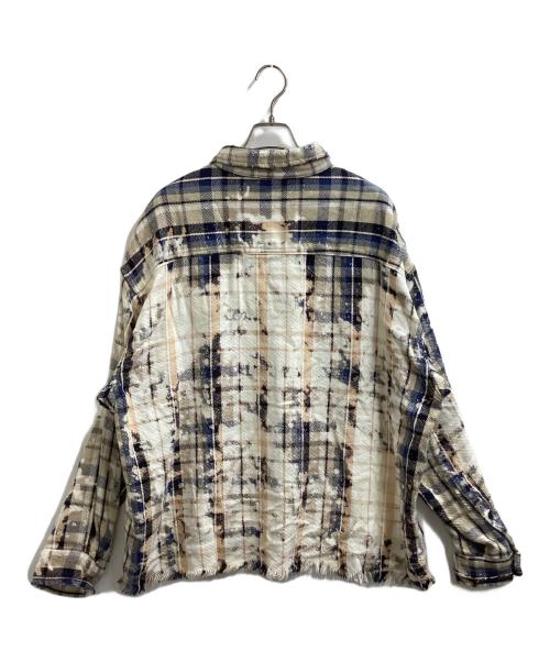 TRISECT2（トライセクト2）TRISECT2 (トライセクト2) ネル ファット クラッシュ チェック シャツ ベージュ サイズ:Lの古着・服飾アイテム