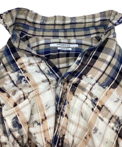 TRISECT2（トライセクト2）TRISECT2 (トライセクト2) ネル ファット クラッシュ チェック シャツ ベージュ サイズ:Lの古着・服飾アイテム