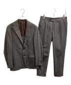 Brilla per il gusto×ERMENEGILDO ZEGNAブリッラ ペル イルグースト×エルメネジルド・ゼニア）の古着「GLANPLAID OVERPANE SUIT（「GLANPLAID OVERPANE SUIT（グレンプレイドオーバーペーンスーツ）/ 24-17-0187-015」｜ブラウン