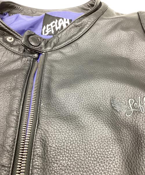 LEFLAH（レフラー）LEFLAH (レフラー) レザーライダースジャケット ブラック サイズ:XXLの古着・服飾アイテム