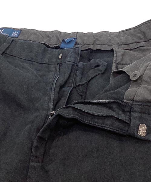 POLO RALPH LAUREN（ポロ・ラルフローレン）POLO RALPH LAUREN (ポロ・ラルフローレン) リネン タック スラックス ブラック サイズ:36/32の古着・服飾アイテム