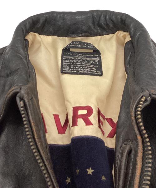 AVIREX（アヴィレックス）AVIREX (アヴィレックス) 90's レザー フライトジャケット ブラウン サイズ:XSの古着・服飾アイテム