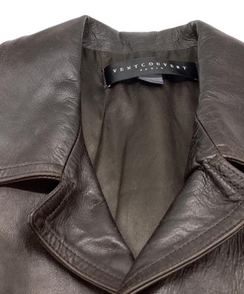 VENT COUVERT（ヴァンクヴェール）VENT COUVERT (ヴァンクヴェール) レザーコート / フランス製 ブラウン サイズ:Sの古着・服飾アイテム