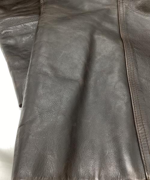 VENT COUVERT（ヴァンクヴェール）VENT COUVERT (ヴァンクヴェール) レザーコート / フランス製 ブラウン サイズ:Sの古着・服飾アイテム