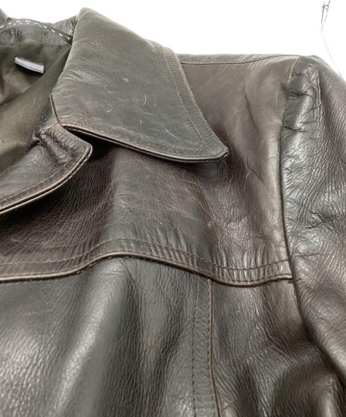 VENT COUVERT（ヴァンクヴェール）VENT COUVERT (ヴァンクヴェール) レザーコート / フランス製 ブラウン サイズ:Sの古着・服飾アイテム