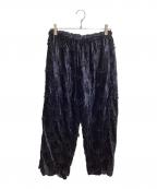 crinkle crinkle crinkleクリンクル クリンクル クリンクル）の古着「velvet 3D embroidery pants」｜ブラック