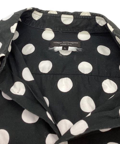 COMME des GARCONS HOMME PLUS（コムデギャルソンオムプリュス）COMME des GARCONS HOMME PLUS (コムデギャルソンオムプリュス) ドット柄L/Sシャツ ブラック サイズ:Lの古着・服飾アイテム