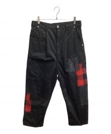 COMME des GARCONS HOMME（コムデギャルソン オム）の古着「パッチワークワイドパンツ / HL-P030」｜ブラック×レッド