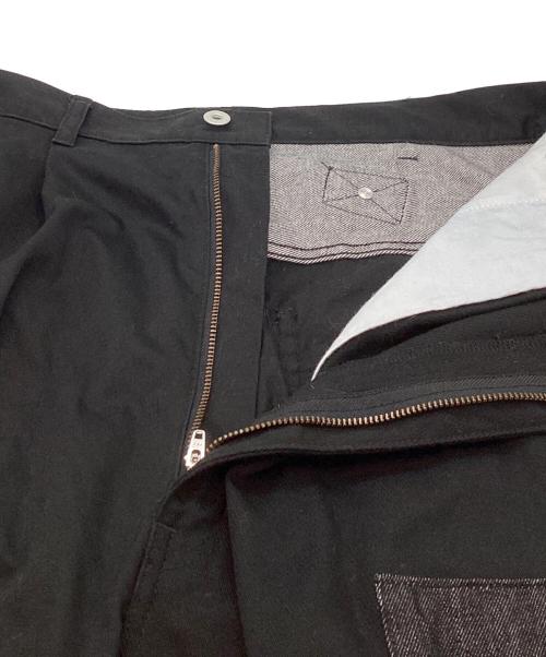 COMME des GARCONS HOMME（コムデギャルソン オム）COMME des GARCONS HOMME (コムデギャルソン オム) パッチワークワイドパンツ / HL-P030 ブラック×レッド サイズ:Lの古着・服飾アイテム