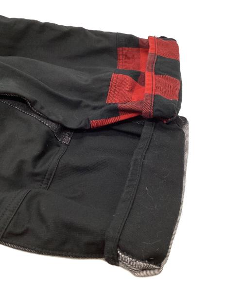 COMME des GARCONS HOMME（コムデギャルソン オム）COMME des GARCONS HOMME (コムデギャルソン オム) パッチワークワイドパンツ / HL-P030 ブラック×レッド サイズ:Lの古着・服飾アイテム
