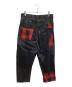 COMME des GARCONS HOMME (コムデギャルソン オム) パッチワークワイドパンツ / HL-P030 ブラック×レッド サイズ:L：21000円