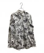BLACK COMME des GARCONSブラックコムデギャルソン）の古着「プラッシュプリントバックジップシャツ / 1H-B014」｜ホワイト