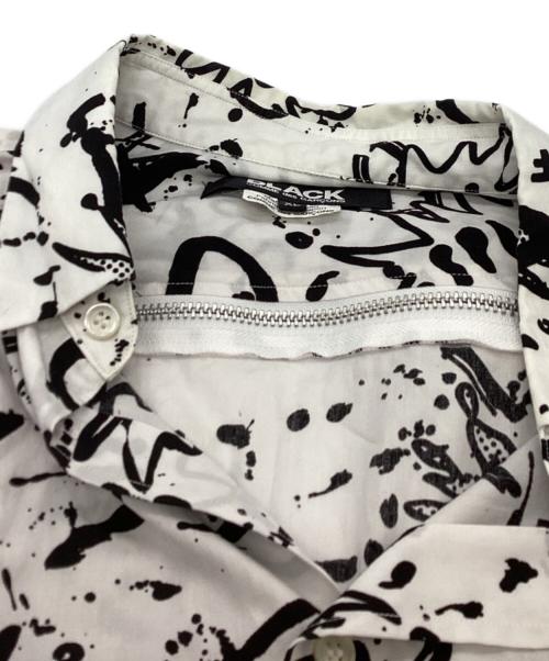 BLACK COMME des GARCONS（ブラックコムデギャルソン）BLACK COMME des GARCONS (ブラックコムデギャルソン) プラッシュプリントバックジップシャツ / 1H-B014 ホワイト サイズ:XLの古着・服飾アイテム
