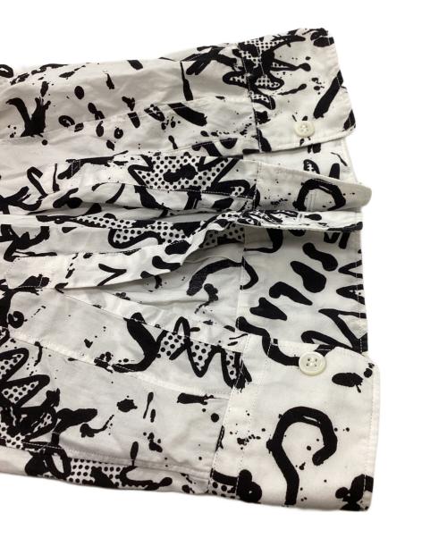 BLACK COMME des GARCONS（ブラックコムデギャルソン）BLACK COMME des GARCONS (ブラックコムデギャルソン) プラッシュプリントバックジップシャツ / 1H-B014 ホワイト サイズ:XLの古着・服飾アイテム