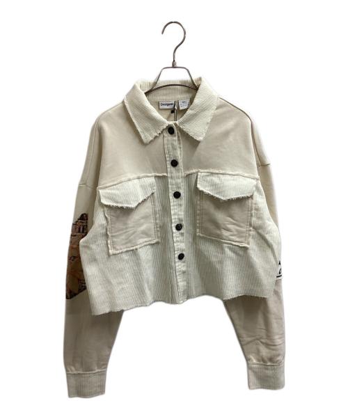 Desigual（デシグアル）Desigual (デシグアル) Disney (ディズニー) ミッキーマウス クロップド丈トラッカースウェットジャケット / 25WWSK16 アイボリー サイズ:Mの古着・服飾アイテム