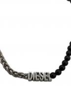 DIESELディーゼル）の古着「ビーズチェーンネックレス / DX154300DJW」｜シルバー×ブラック