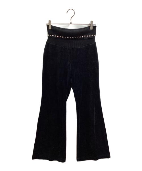 XGALX（エックスギャラックス）xgalx　 (エックスギャラックス) Velour Flare Pants ブラック サイズ:Sの古着・服飾アイテム