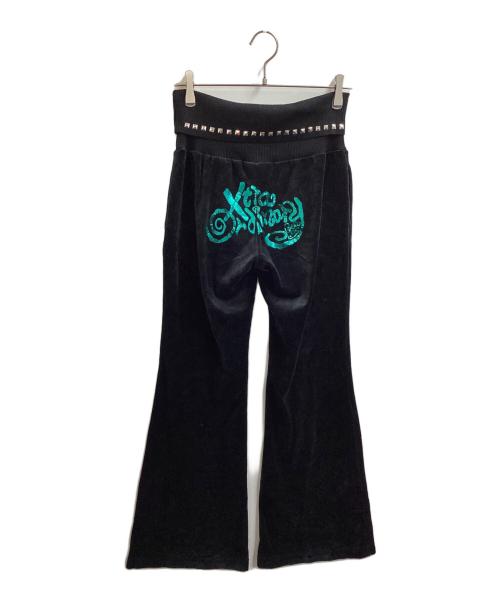 XGALX（エックスギャラックス）xgalx　 (エックスギャラックス) Velour Flare Pants ブラック サイズ:Sの古着・服飾アイテム
