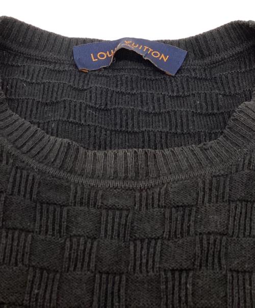 LOUIS VUITTON（ルイ ヴィトン）LOUIS VUITTON (ルイ ヴィトン) ダミエ クルーネックセーター / HBN45WF99 ブラック サイズ:XSの古着・服飾アイテム