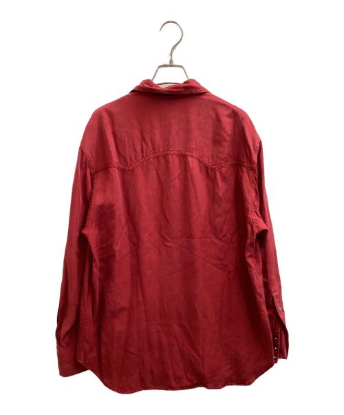 RALPH LAUREN COUNTRY（ラルフローレンカントリー）RALPH LAUREN COUNTRY (ラルフローレンカントリー) レーヨンウエスタンオープンカラーシャツ レッド サイズ:Mの古着・服飾アイテム
